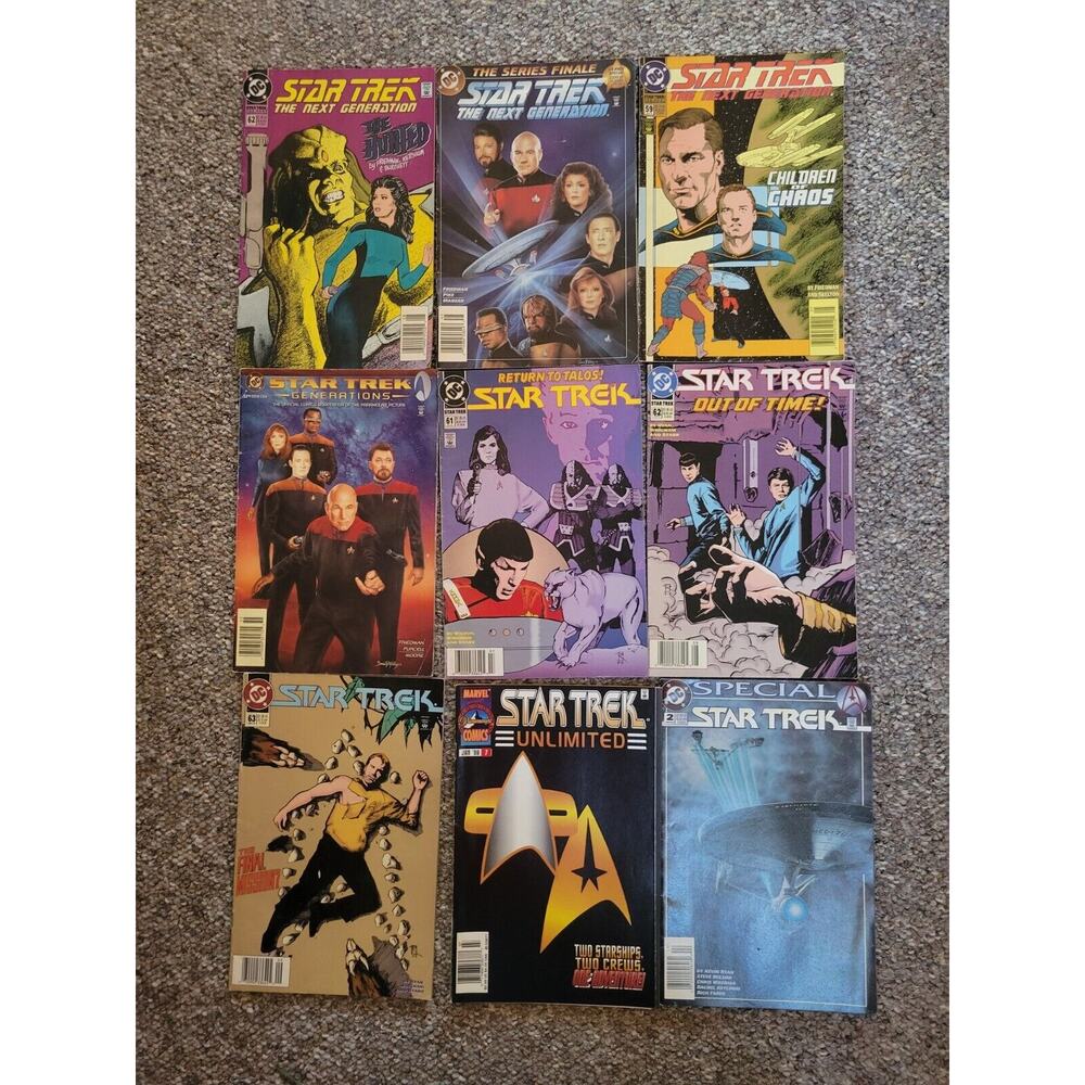 Lot of 9 Vintage DC Comics Star‎ Trek The Next Generation Collectible Comics